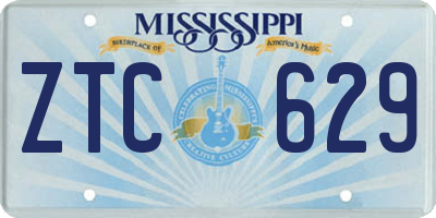 MS license plate ZTC629