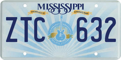 MS license plate ZTC632
