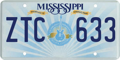 MS license plate ZTC633