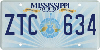 MS license plate ZTC634