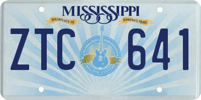 MS license plate ZTC641