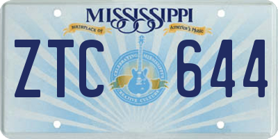 MS license plate ZTC644