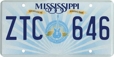 MS license plate ZTC646