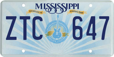 MS license plate ZTC647