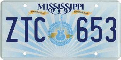 MS license plate ZTC653