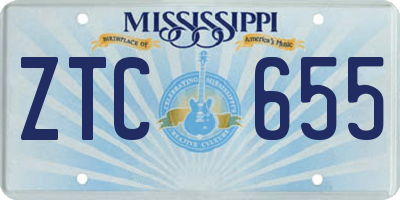 MS license plate ZTC655