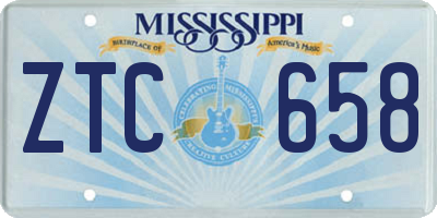 MS license plate ZTC658