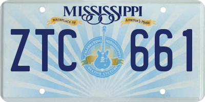 MS license plate ZTC661