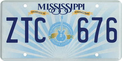 MS license plate ZTC676