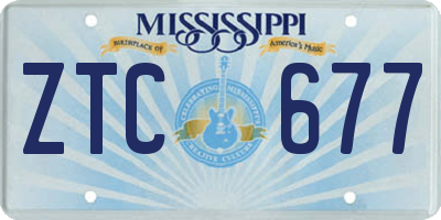 MS license plate ZTC677