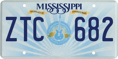 MS license plate ZTC682