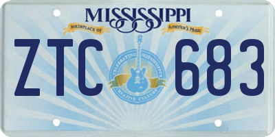 MS license plate ZTC683