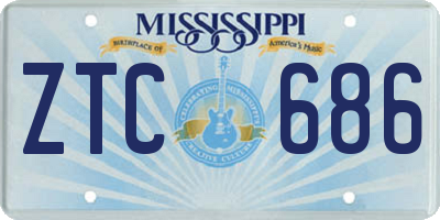 MS license plate ZTC686