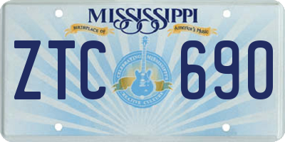 MS license plate ZTC690