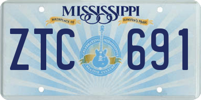 MS license plate ZTC691