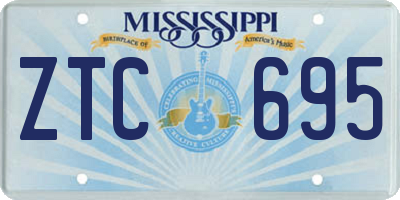MS license plate ZTC695