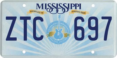 MS license plate ZTC697