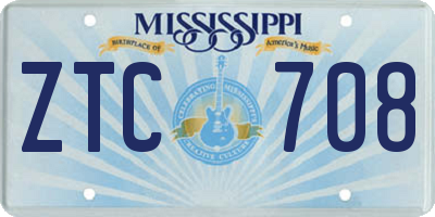 MS license plate ZTC708