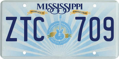 MS license plate ZTC709