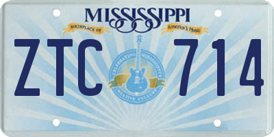 MS license plate ZTC714