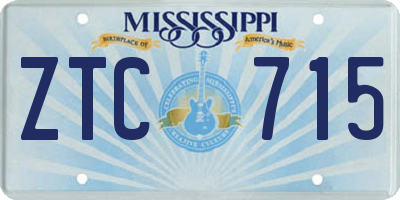 MS license plate ZTC715