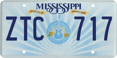 MS license plate ZTC717