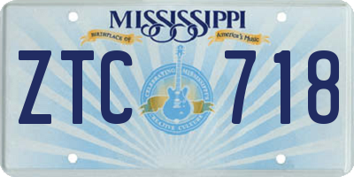 MS license plate ZTC718