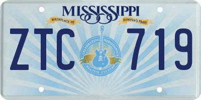 MS license plate ZTC719