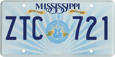 MS license plate ZTC721