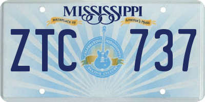 MS license plate ZTC737