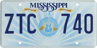 MS license plate ZTC740