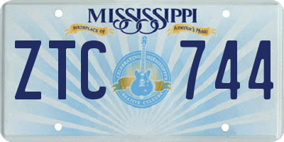 MS license plate ZTC744