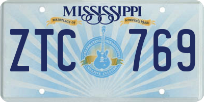 MS license plate ZTC769