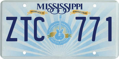 MS license plate ZTC771