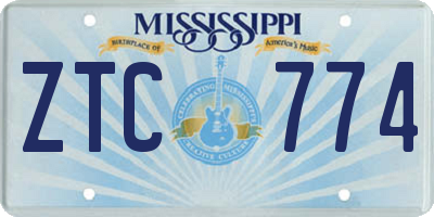 MS license plate ZTC774