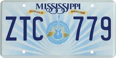 MS license plate ZTC779