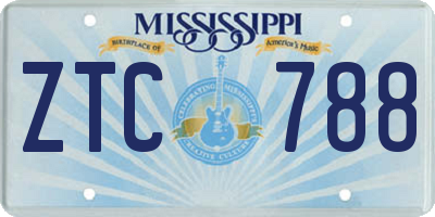 MS license plate ZTC788