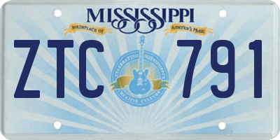 MS license plate ZTC791