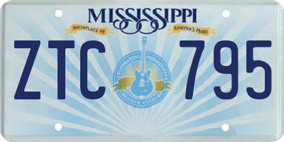 MS license plate ZTC795