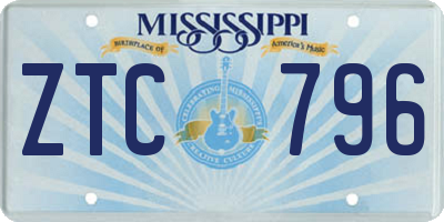 MS license plate ZTC796