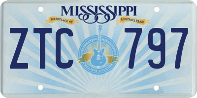 MS license plate ZTC797