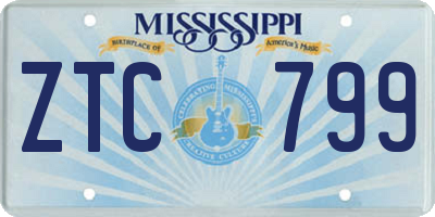 MS license plate ZTC799
