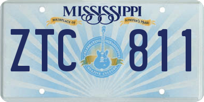 MS license plate ZTC811