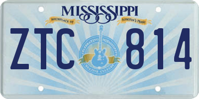 MS license plate ZTC814