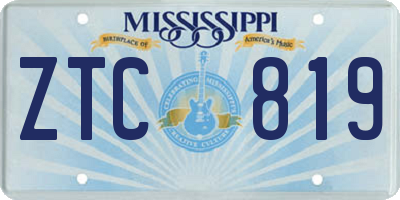 MS license plate ZTC819