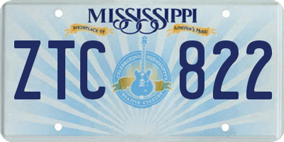 MS license plate ZTC822