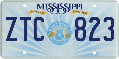 MS license plate ZTC823