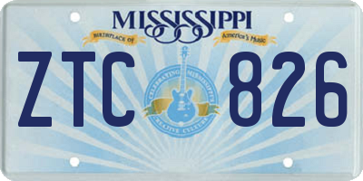MS license plate ZTC826