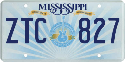 MS license plate ZTC827