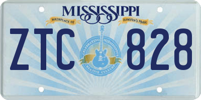MS license plate ZTC828
